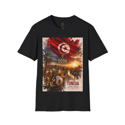 Tunisia Football Flag Chebika Oasis T-Shirt Eagles of Carthage Soccer Design Tee