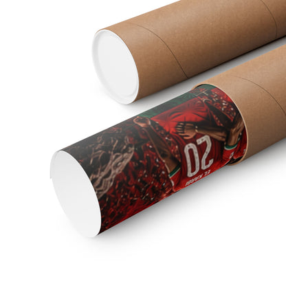 Morocco Soccer Atlas Lions Commemorative Wall Art Poster