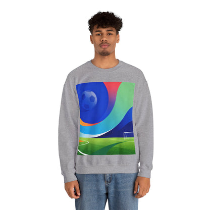 Match Day Abstract Crewneck Sweatshirt — Colorful Soccer Graphic