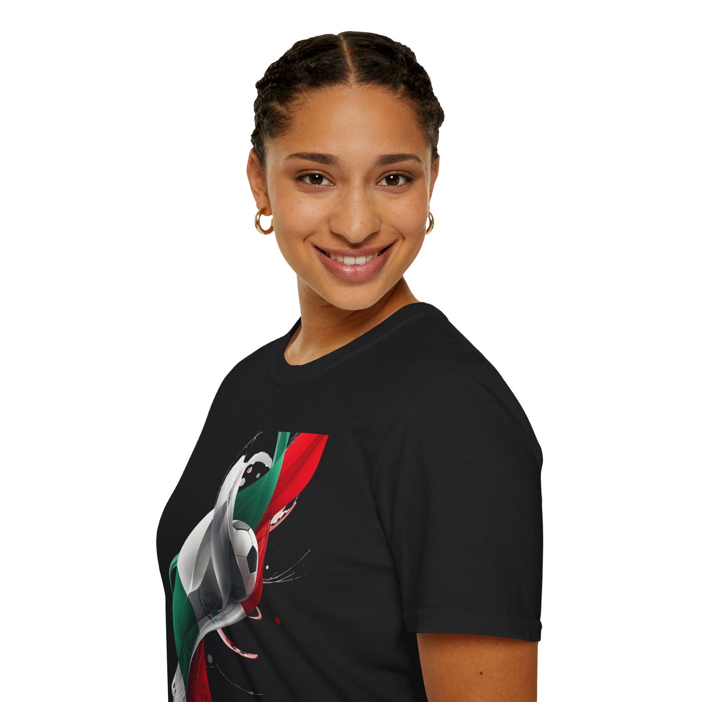 Mexico Football Spirit T-shirt Abstract Flag & Soccer Ball Art Tee