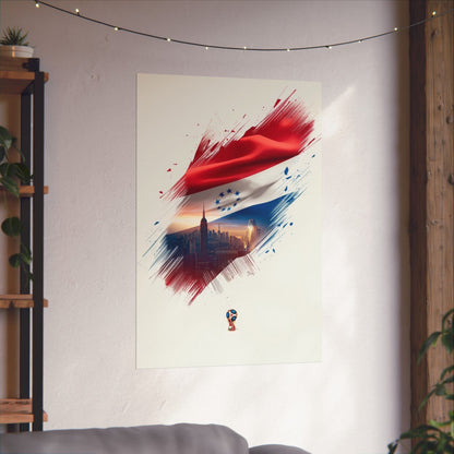 Paraguay Pride Dynamic Football Soccer Matte Art Poster