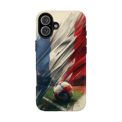 Soccer Flag Tough Phone Case — Grunge France Football Protective iPhone Cover