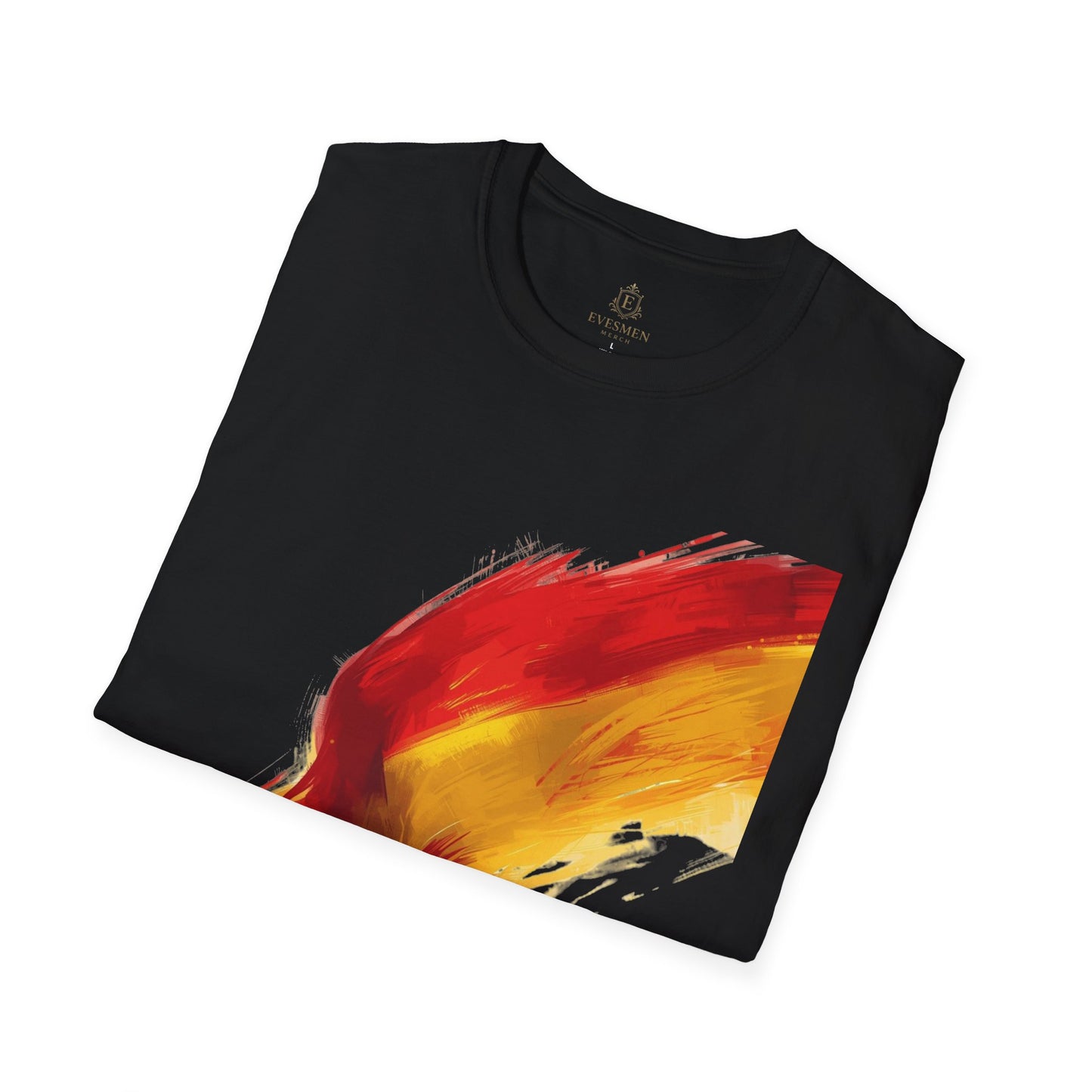 Spain Football Flag Brushstroke T-Shirt Abstract La Roja Soccer Design Tee