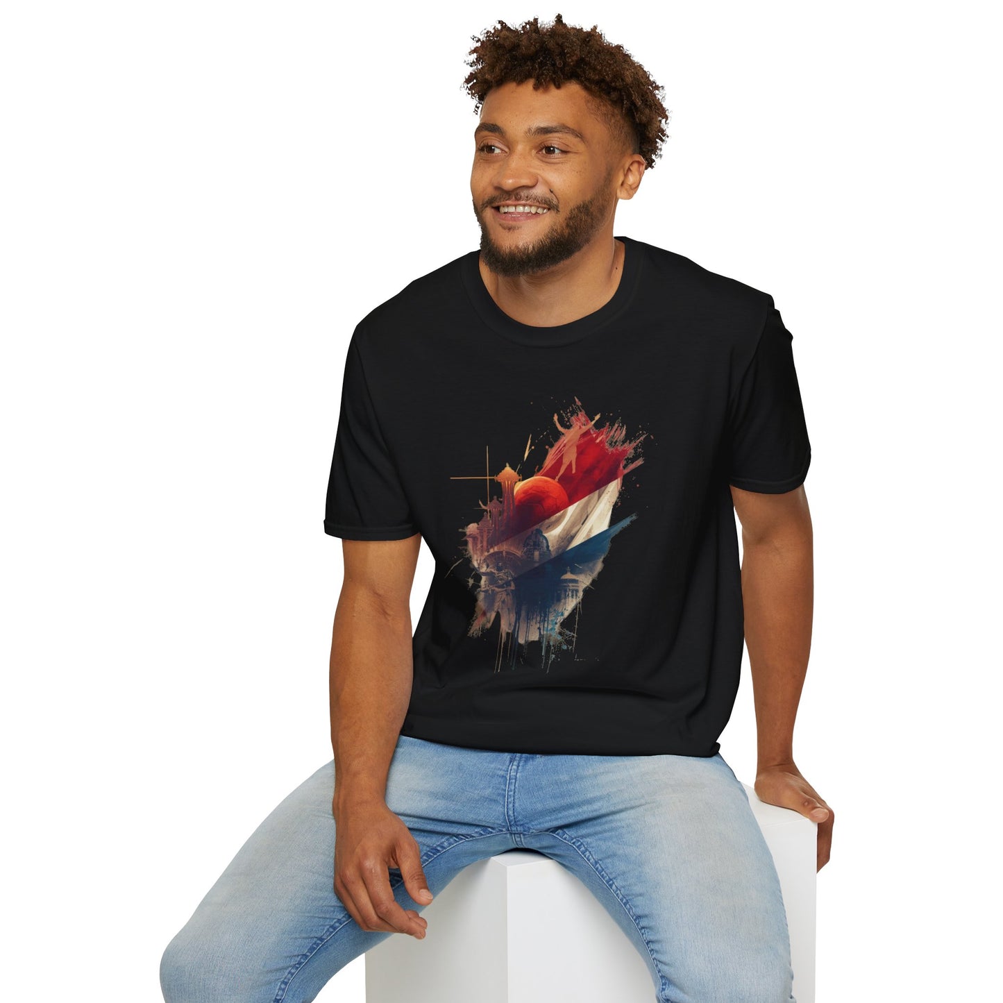 Paraguay Football Abstract Flag T-shirt Soccer Ball Historic Landmarks Tee