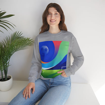 Match Day Abstract Crewneck Sweatshirt — Colorful Soccer Graphic