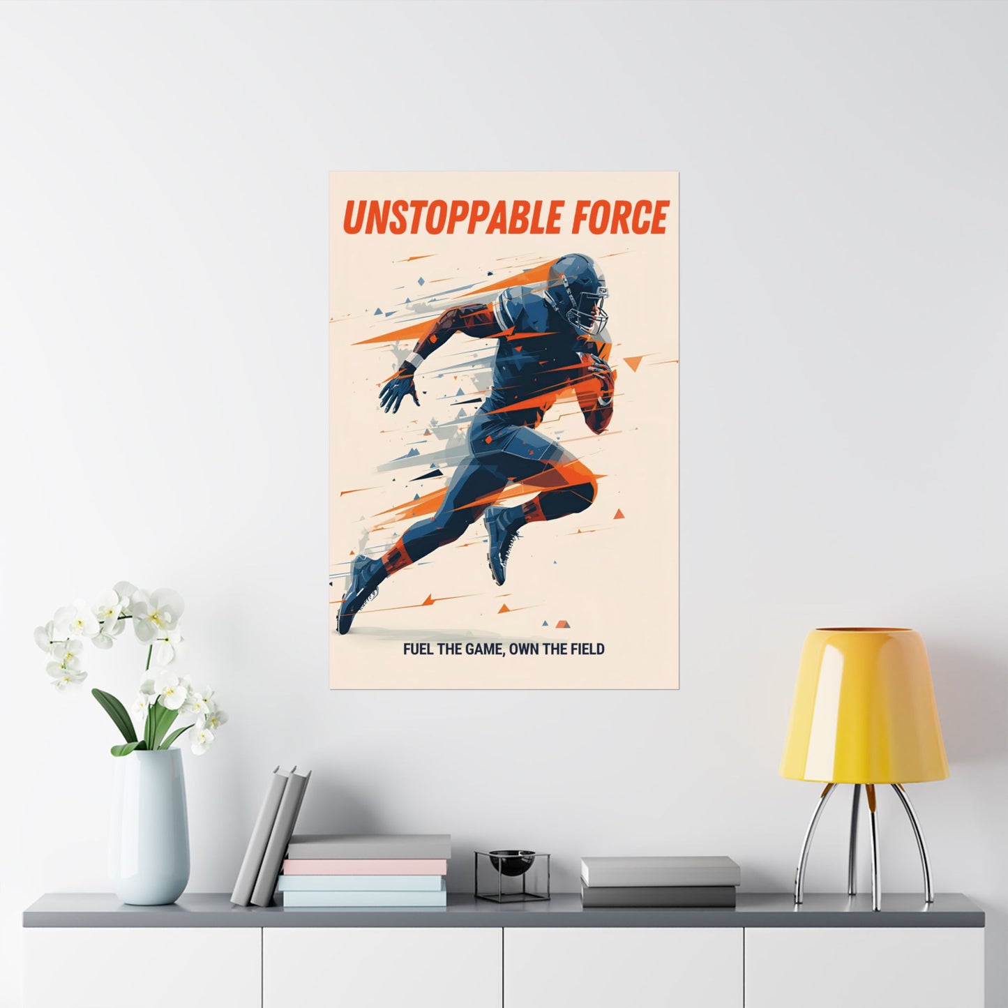 Unstoppable Force Football Wall Art Poster | Motivational Matte Sports Print