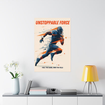 Unstoppable Force Football Wall Art Poster | Motivational Matte Sports Print
