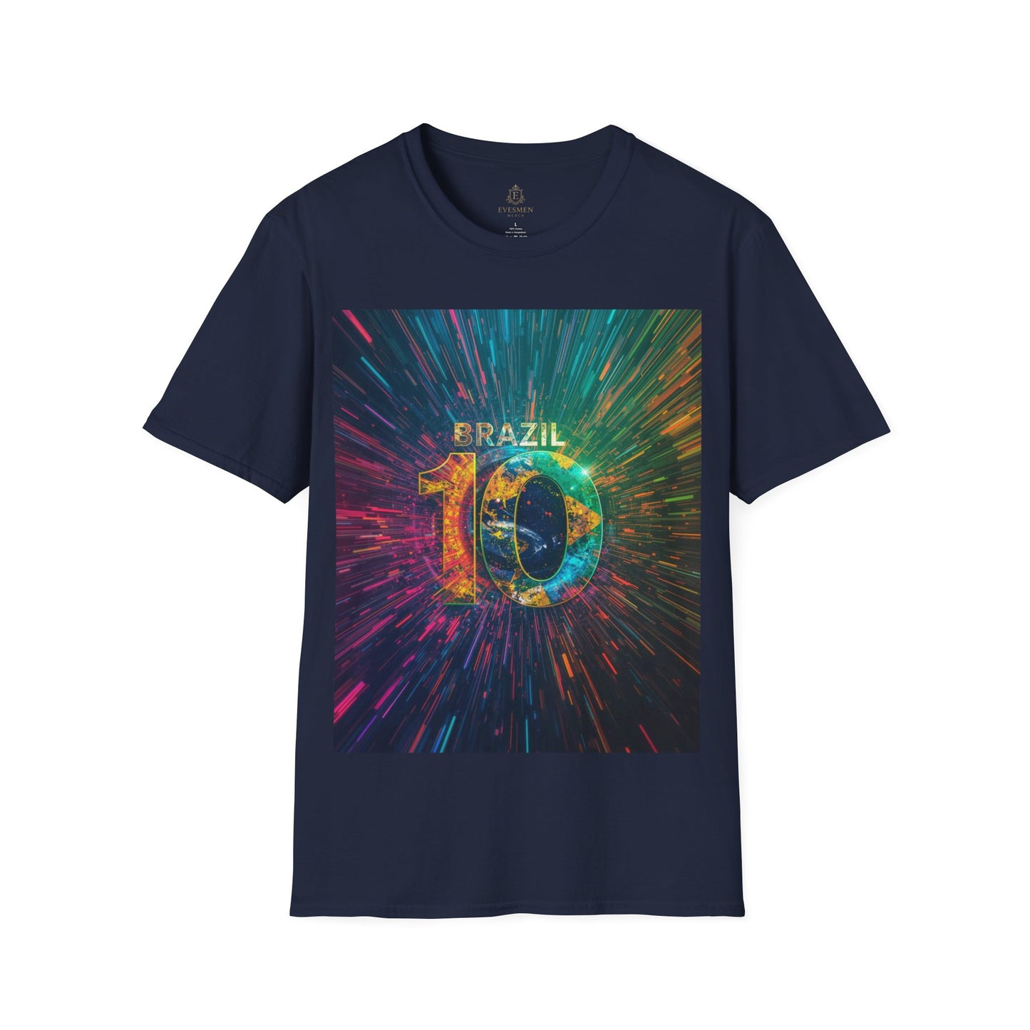 Brazil 10 Soccer Match Day T‑Shirt — Colorful Galaxy Design Tee