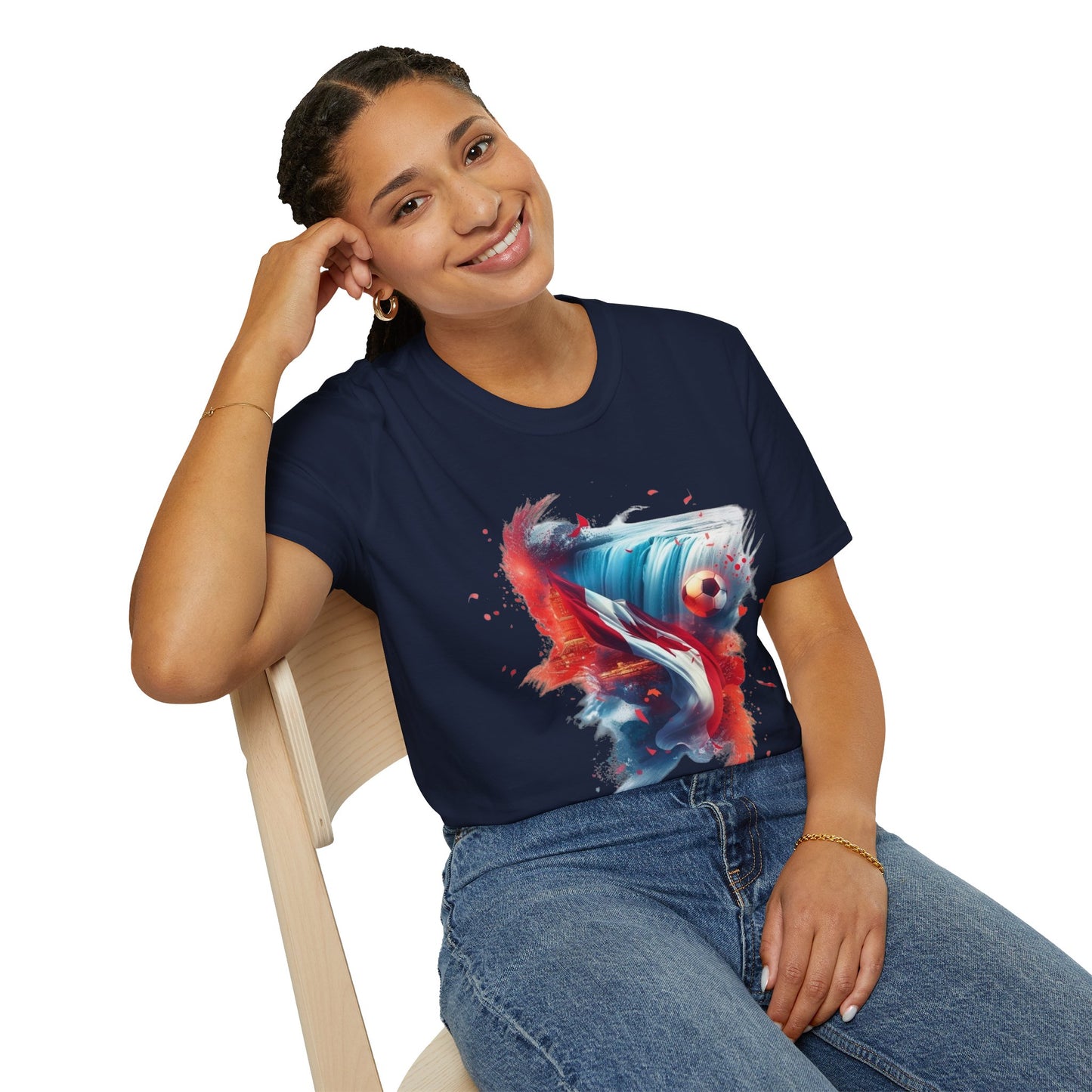 Canadian Football Fan T-Shirt Abstract Flag & Niagara Falls Design Tee