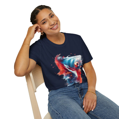 Canadian Football Fan T-Shirt Abstract Flag & Niagara Falls Design Tee