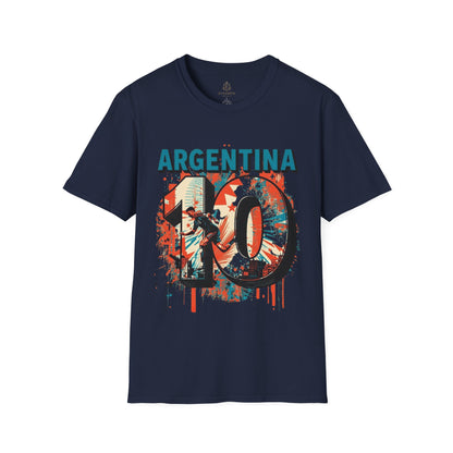Argentina 10 Soccer T‑Shirt – Retro Grunge Football Fan Tee