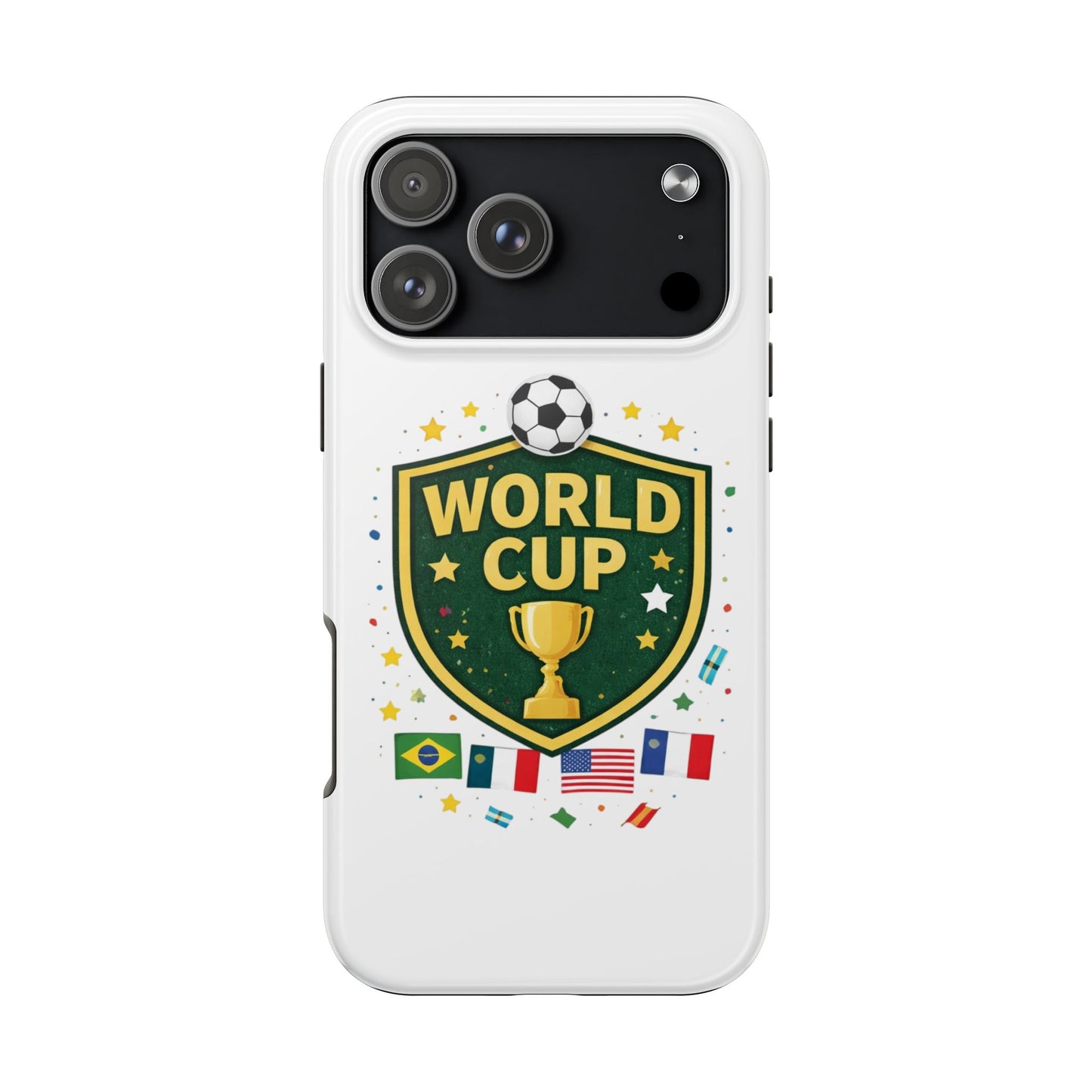 Soccer Match Day Tough Phone Protective Case Trophy Shield with Flags