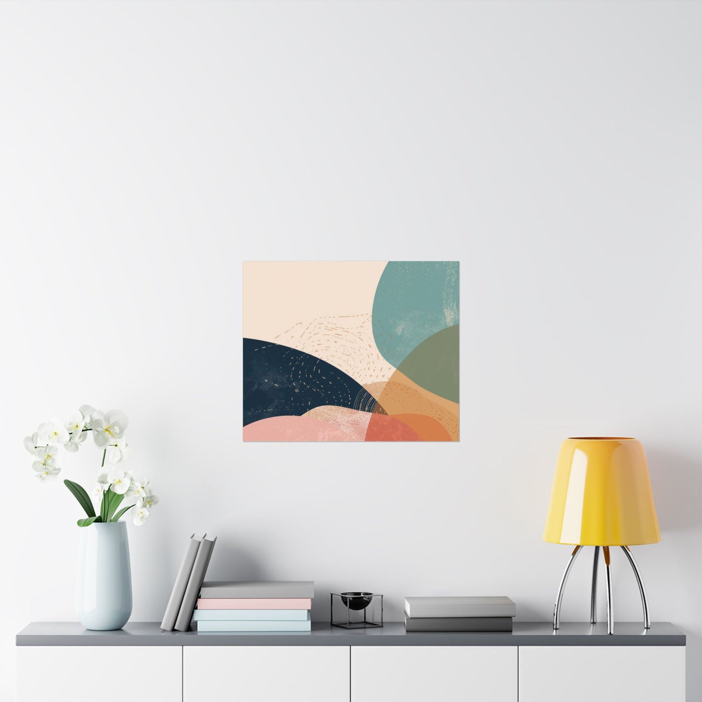 Mid-Century Modern Abstract Poster | Matte Pastel Landscape Print
