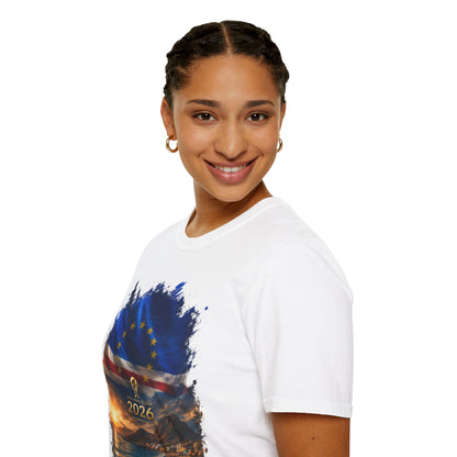 Cape Verde Football Flag Beach Graphic T-Shirt Blue Sharks Soccer Tee