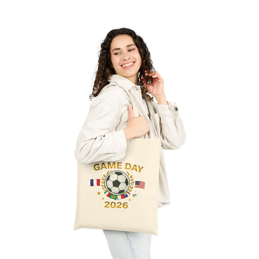 Soccer Game Day Tote Bag 2026 – World Cup Fan Cotton Canvas Tote