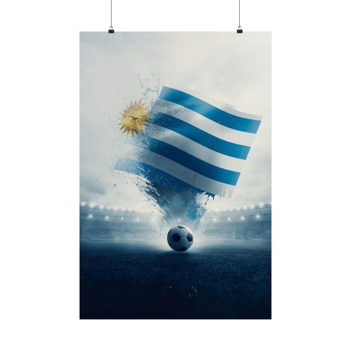 Uruguay Football Poster – Matte Vertical Soccer Art with National Flag