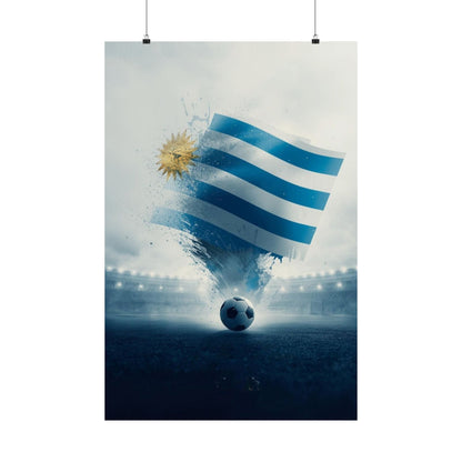 Uruguay Football Poster – Matte Vertical Soccer Art with National Flag
