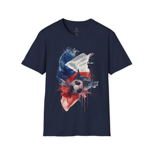 Czech Football Pride T-shirt Abstract Flag Prague Heritage Tee