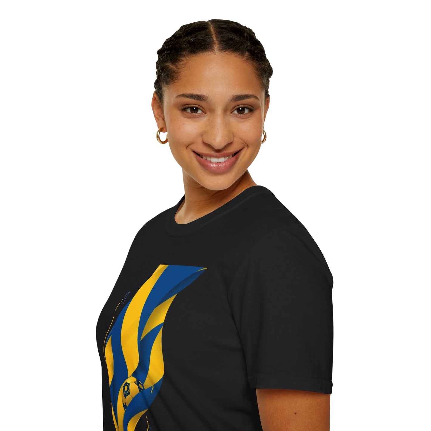 Sweden Football Flag T‑Shirt Abstract Minimalist Blue & Yellow Graphic Tee