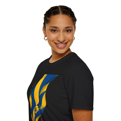 Sweden Football Flag T‑Shirt Abstract Minimalist Blue & Yellow Graphic Tee