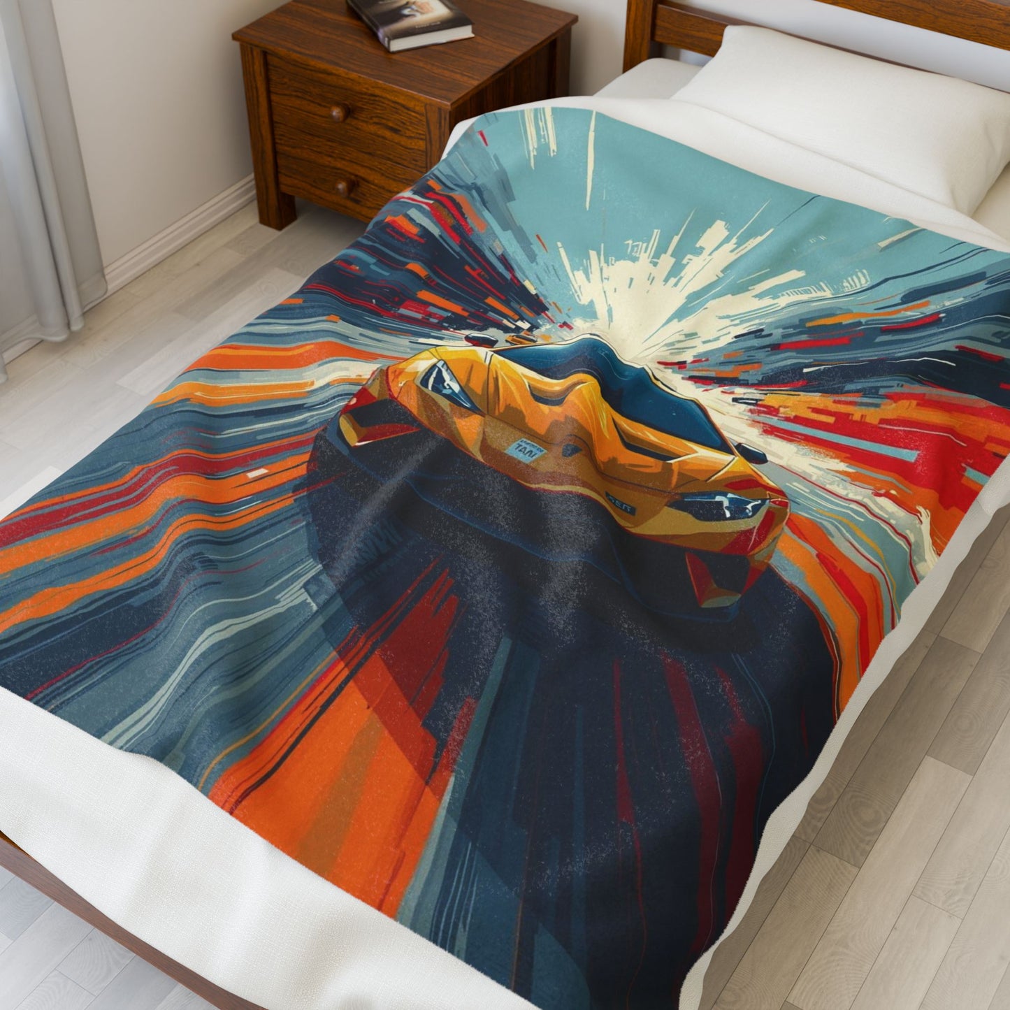 Sports Car Plush Blanket — Speed Art Supercar Velveteen Throw