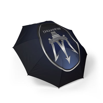 Black umbrella with a brand logo on a white background