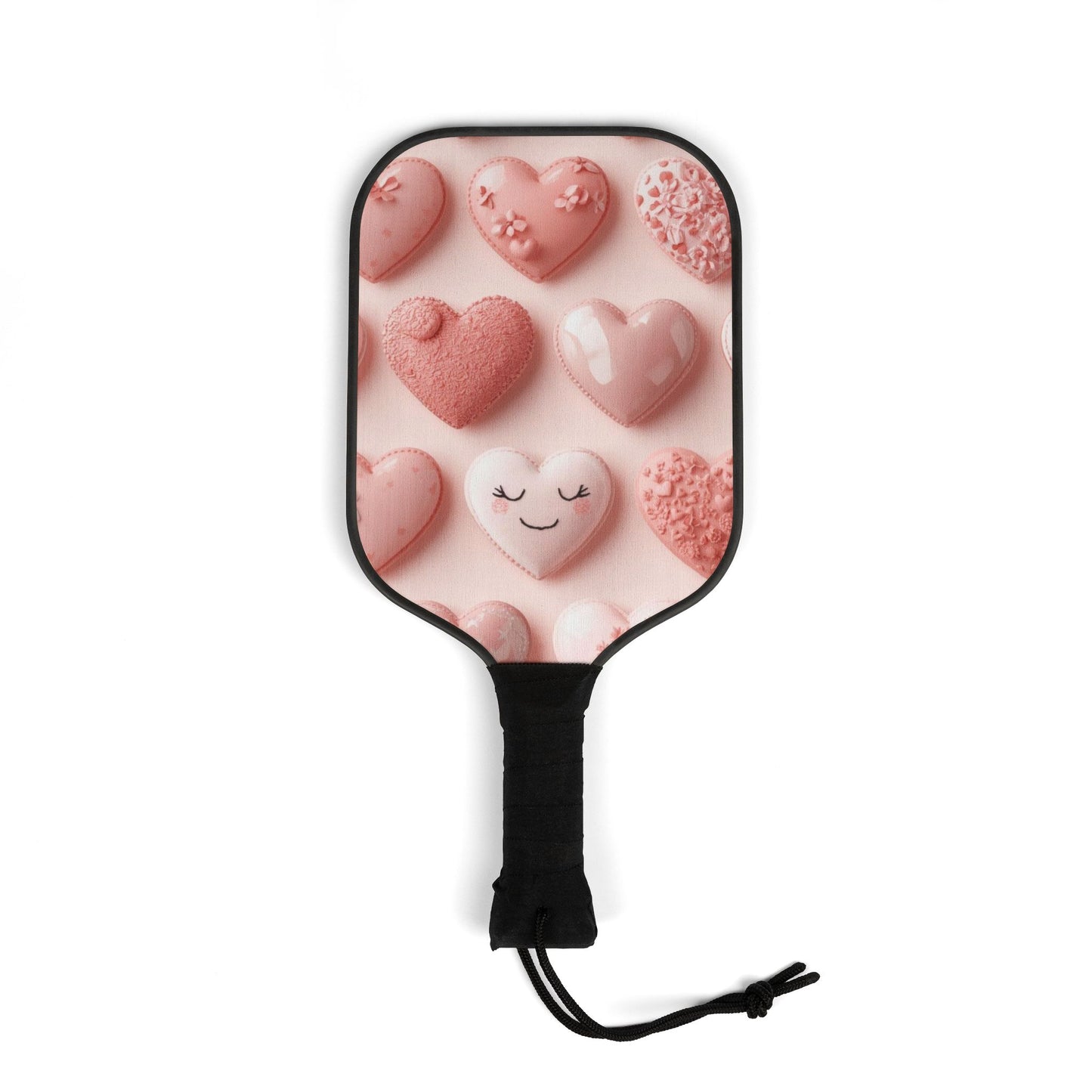 Heart Pattern Pickleball Paddles Set – Cute Pink Heart Design Pickleball Kit
