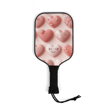 Heart Pattern Pickleball Paddles Set – Cute Pink Heart Design Pickleball Kit