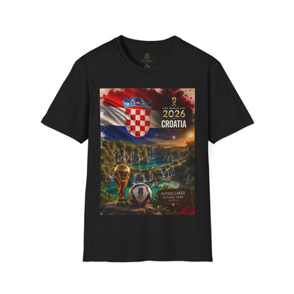 Croatia Football Flag Plitvice Lakes T-Shirt Vatreni Soccer Landscape Tee