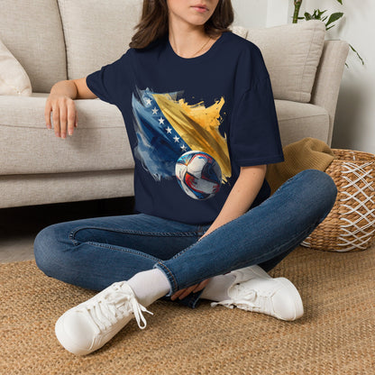 Bosnia and Herzegovina Football Flag Abstract T-Shirt Zmajevi Soccer Graphic Tee