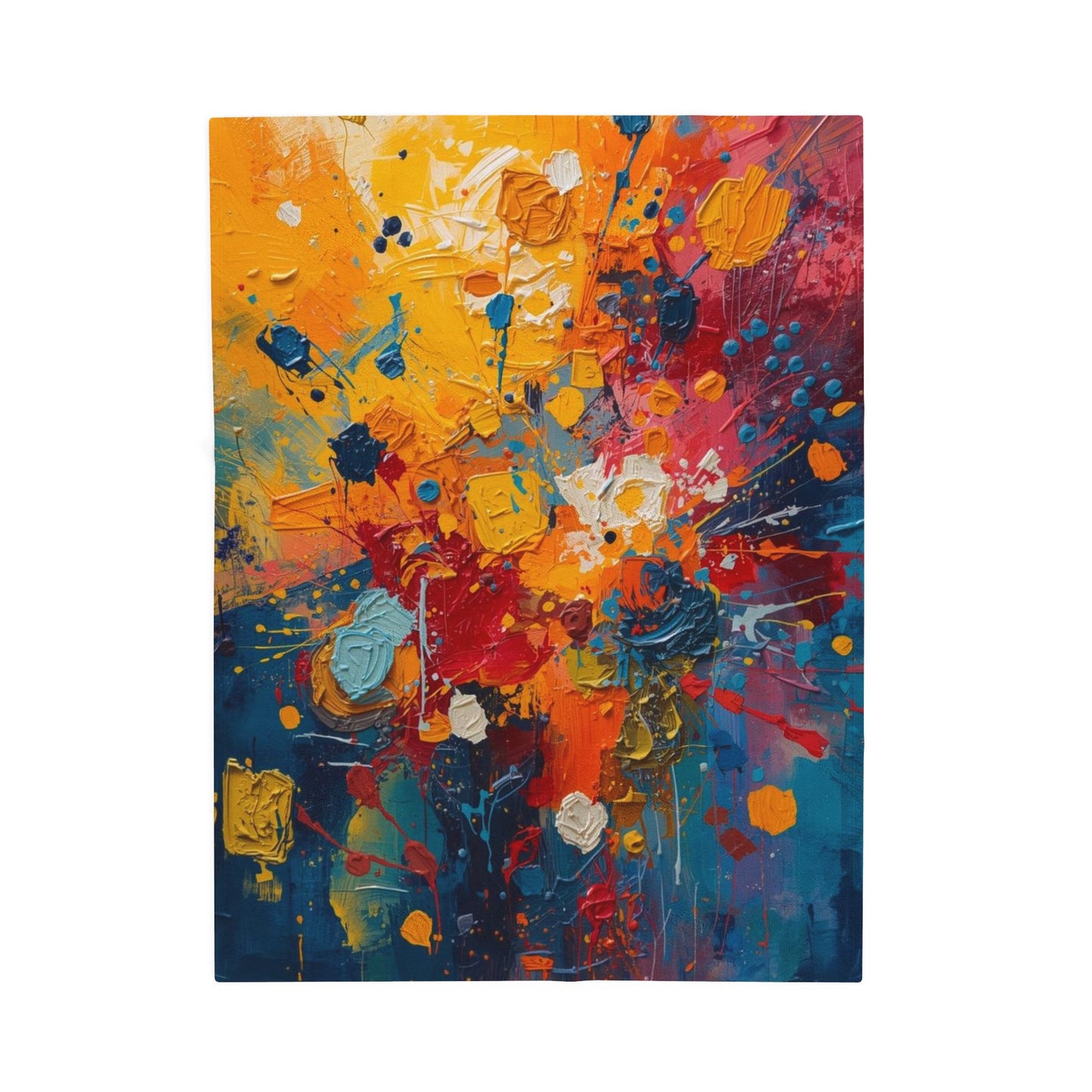 Abstract Color Splash Velveteen Plush Blanket — Vibrant Floral Paint Throw