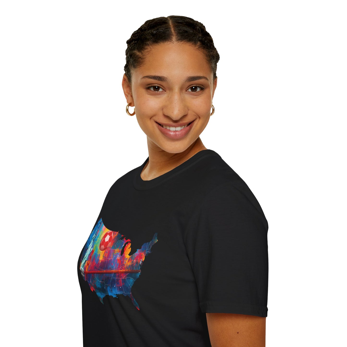 USA Soccer Match Day T-Shirt — Colorful Splash American Graphic Tee
