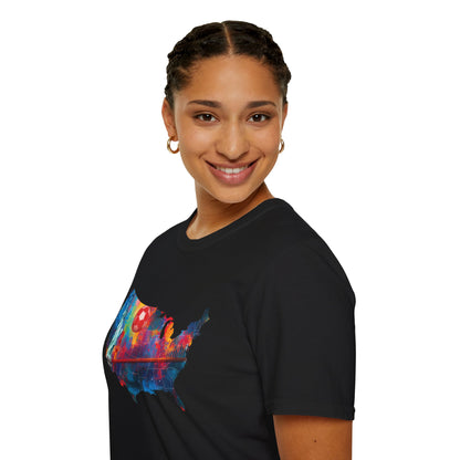 USA Soccer Match Day T-Shirt — Colorful Splash American Graphic Tee