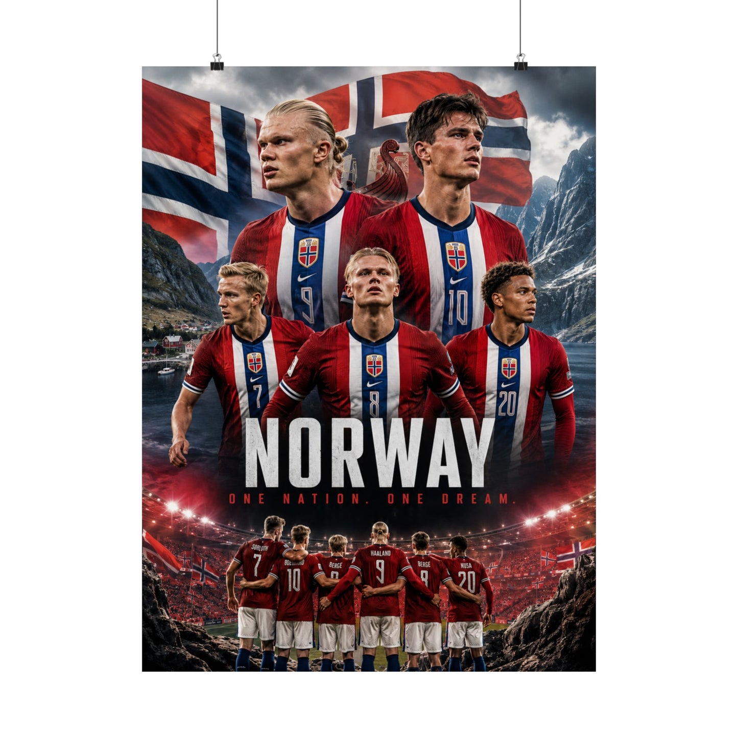 Norway Soccer Team Commemorative Wall Art Poster