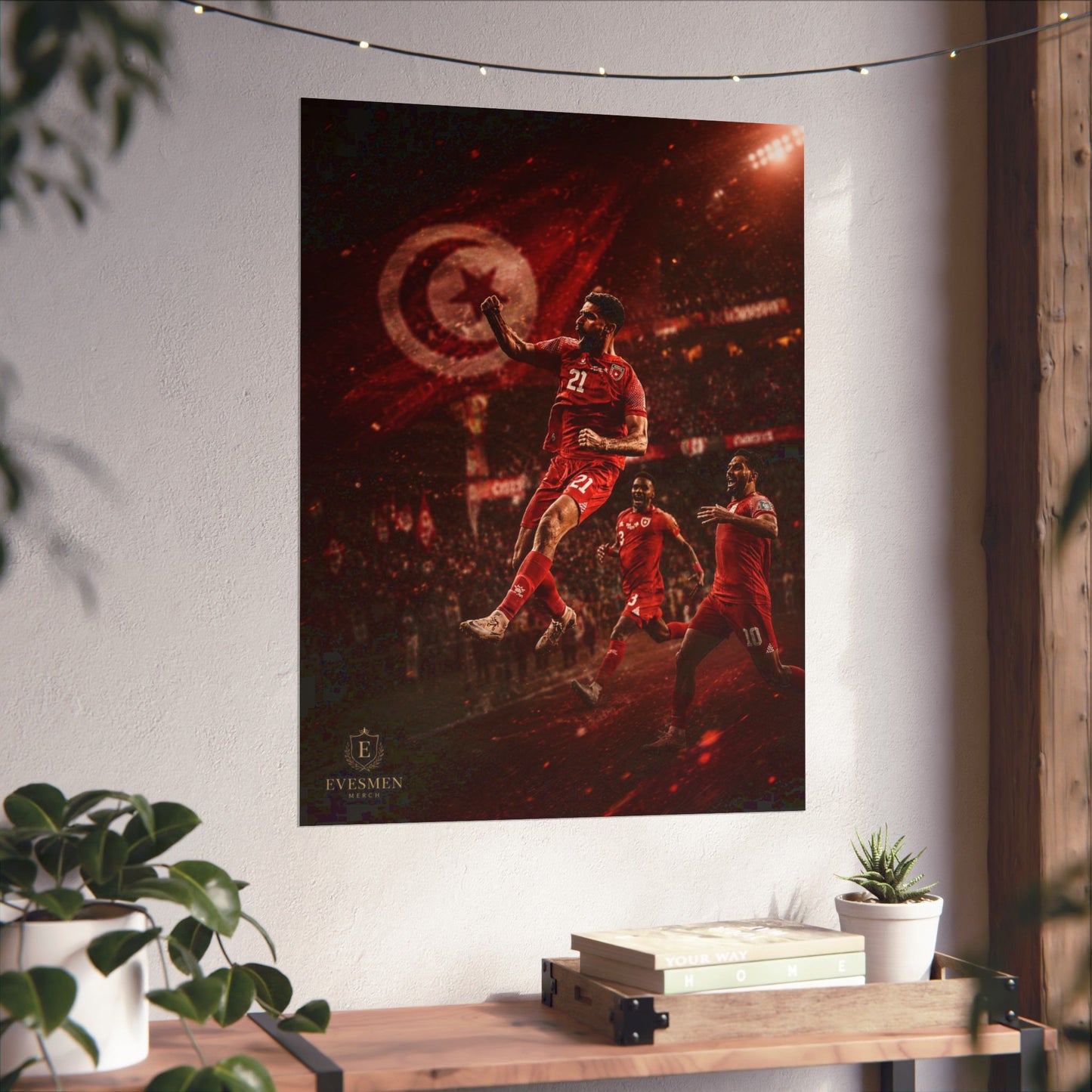Tunisia Soccer Eagles of Carthage Commemorative Wall Art Poster