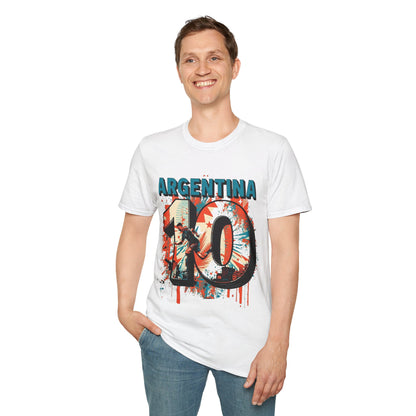 Argentina 10 Soccer T‑Shirt – Retro Grunge Football Fan Tee