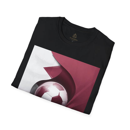 Qatar Football Flag Abstract Graphic T-Shirt Al-Annabbi Soccer Design Tee