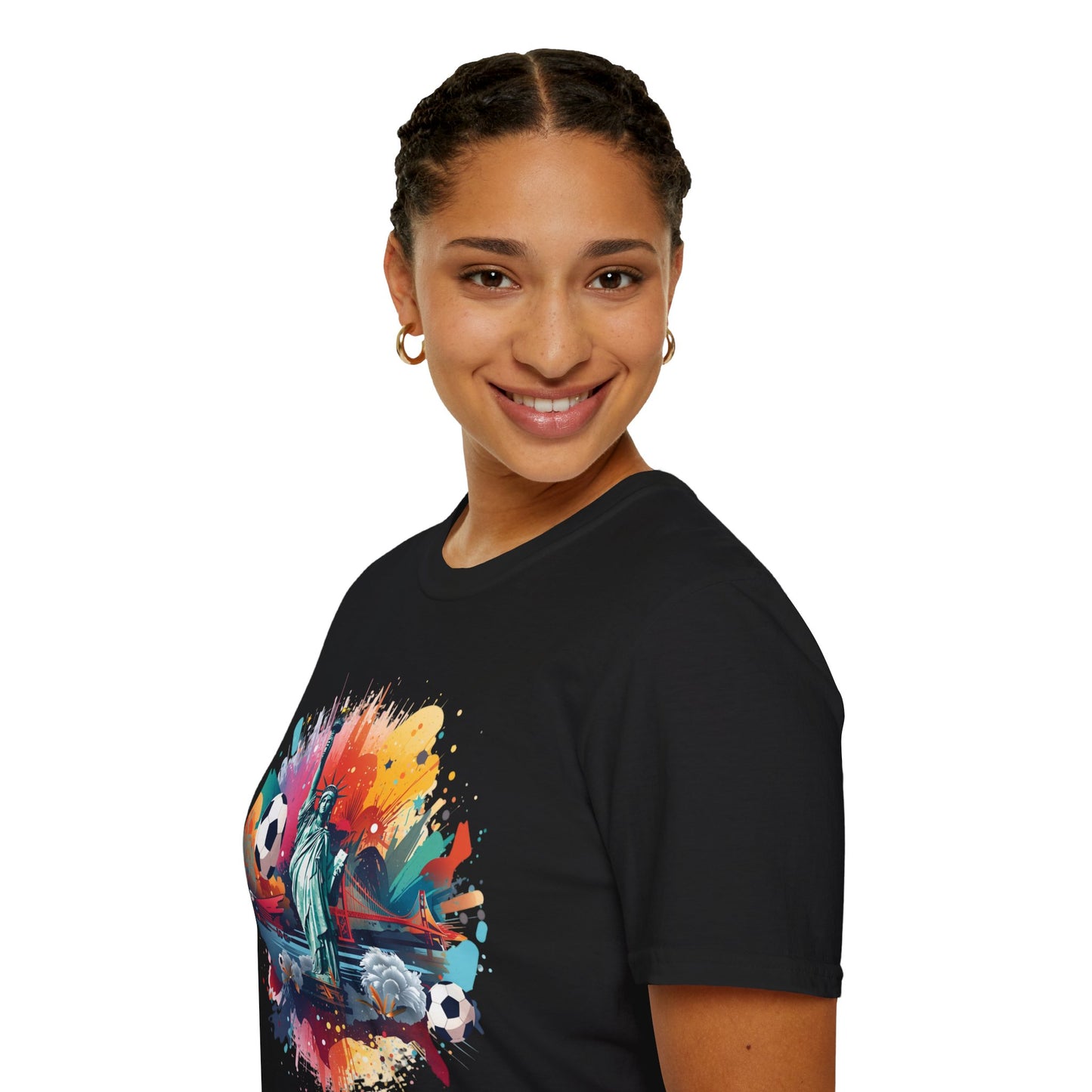 Statue of Liberty Soccer Splash Match Day T-Shirt — NYC Football Fan Tee