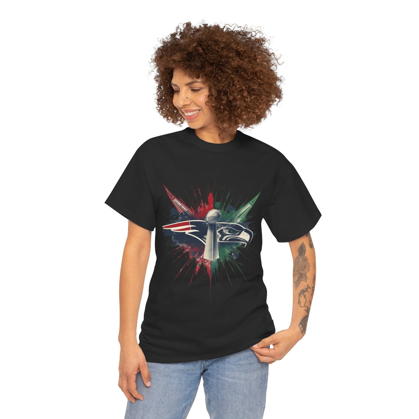 Legendary Championship Matchup Splatter Logo T‑Shirt Football Big Game 2026