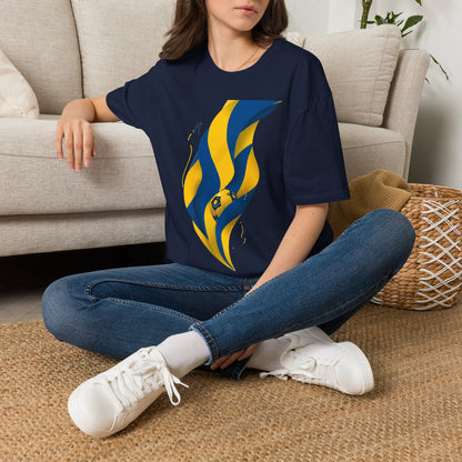 Sweden Football Flag T‑Shirt Abstract Minimalist Blue & Yellow Graphic Tee