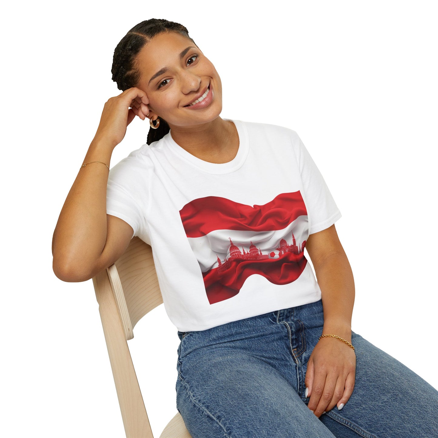 Austria Flag Vienna Cityscape Soccer Tee Unsere Burschen Football T-Shirt