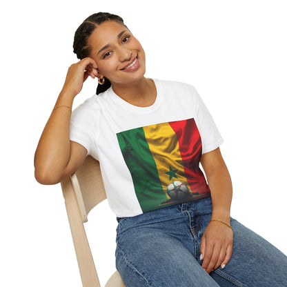 Senegal Flag Soccer T-Shirt – Football Fan Jersey with Green Yellow Red Design