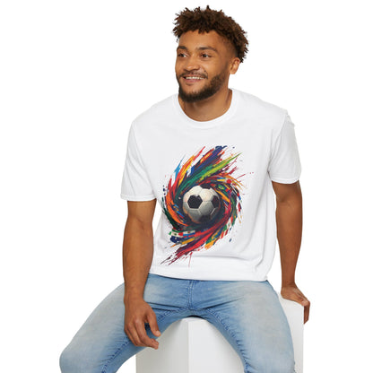 Color Splash Soccer Match Day T-Shirt — Vibrant Swirl Tee