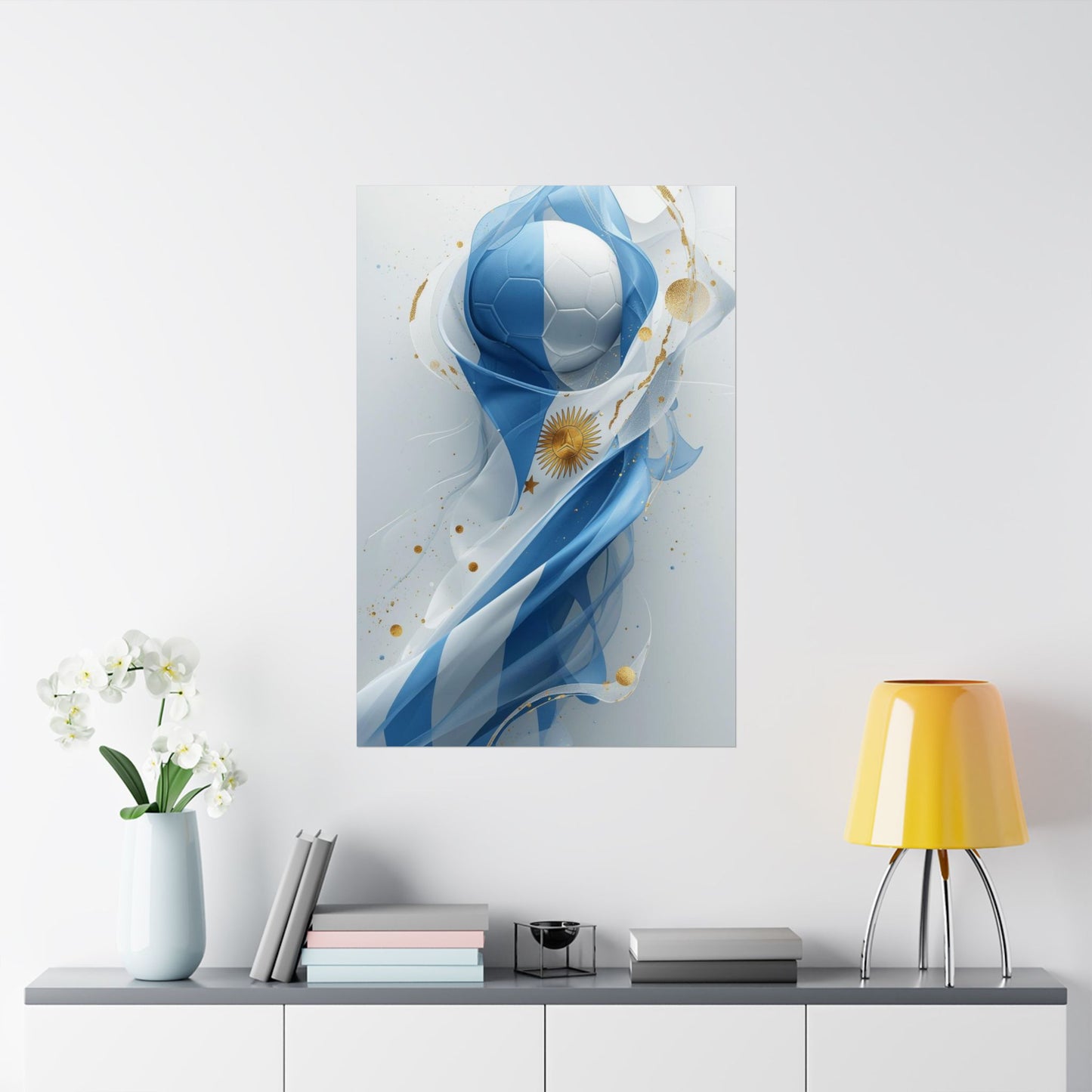 Argentina Soccer Flag Poster — Matte Vertical Football Wall Art