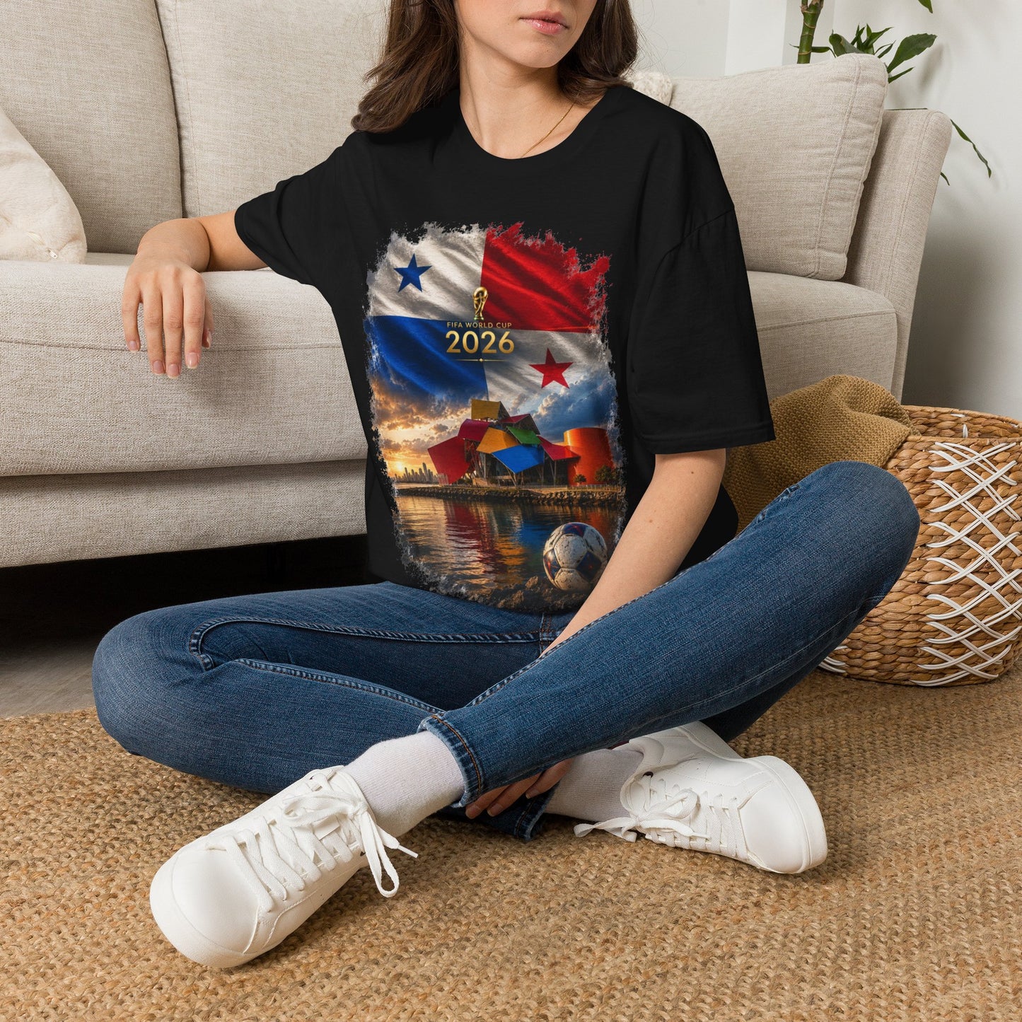 Panama Football Flag Biomuseo Graphic T-Shirt Cinematic Los Canaleros Soccer Tee