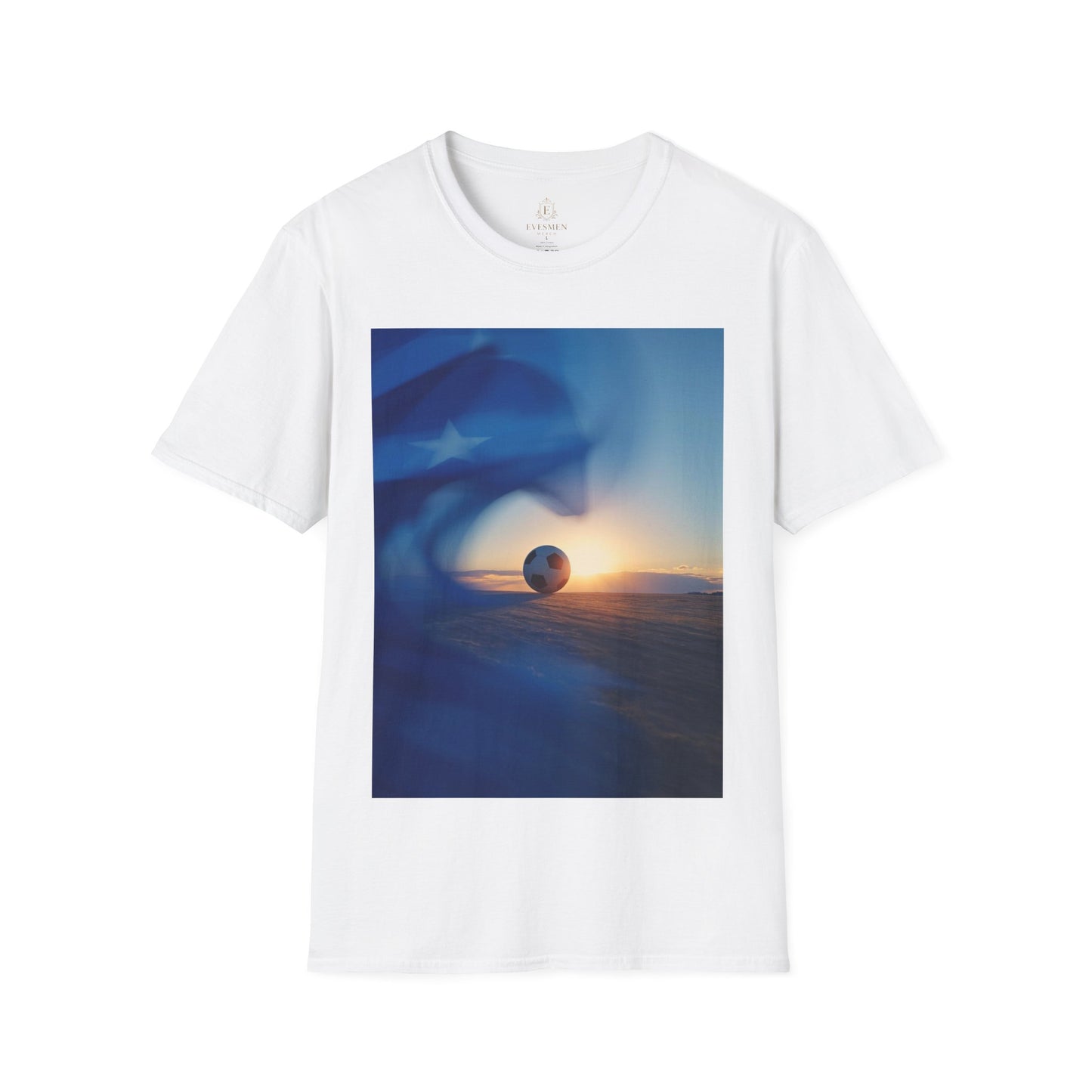 Cape Verde Flag Football T-Shirt — Blue Flag Soccer ball Graphic Tee