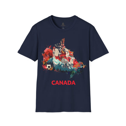 Canada Map Soccer Match Day T-Shirt — Red Maple Graphic Tee