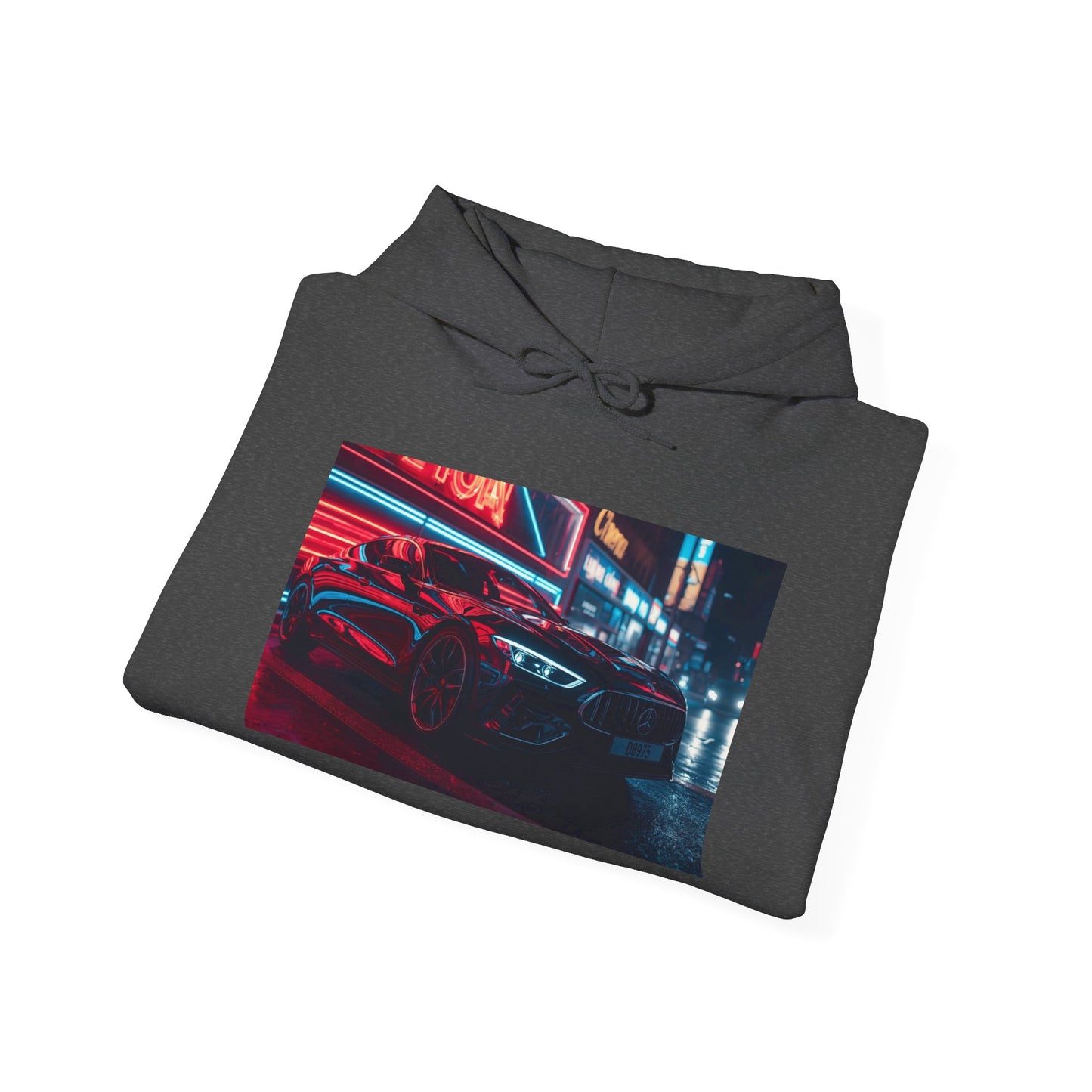 Night Street Car Hoodie Jacket — Retro Cyberpunk Racing Sweatshirt