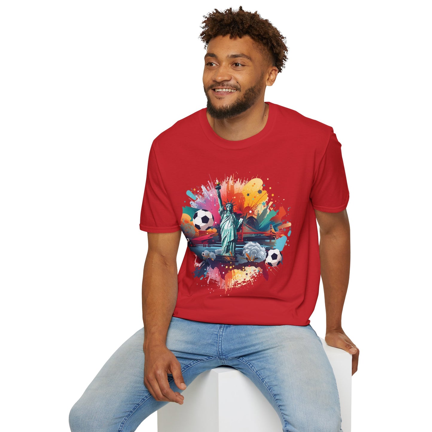 Statue of Liberty Soccer Splash Match Day T-Shirt — NYC Football Fan Tee