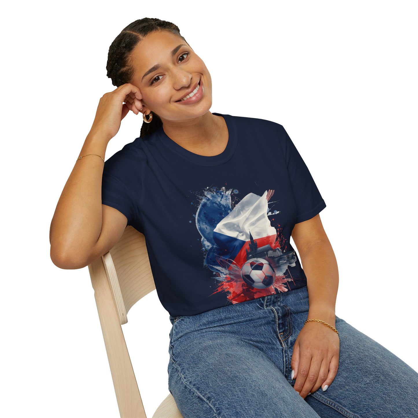 Czech Football Pride T-shirt Abstract Flag Prague Heritage Tee